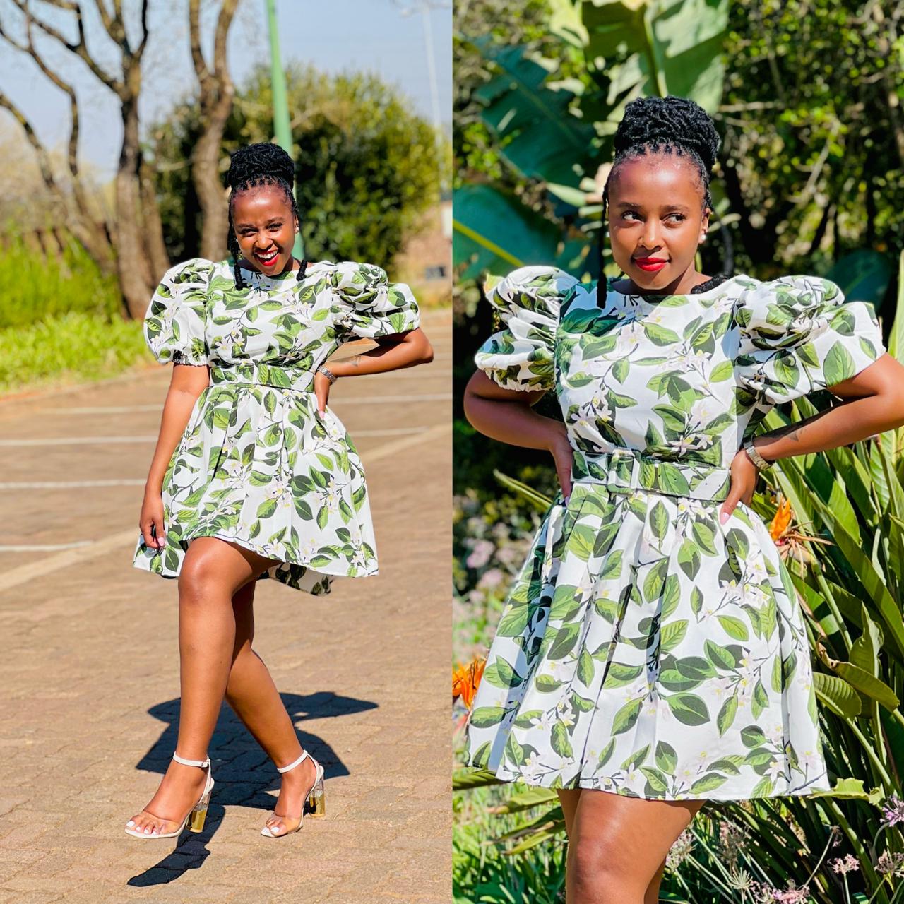 3 Quarter Sleeve Midi Ankara Dress