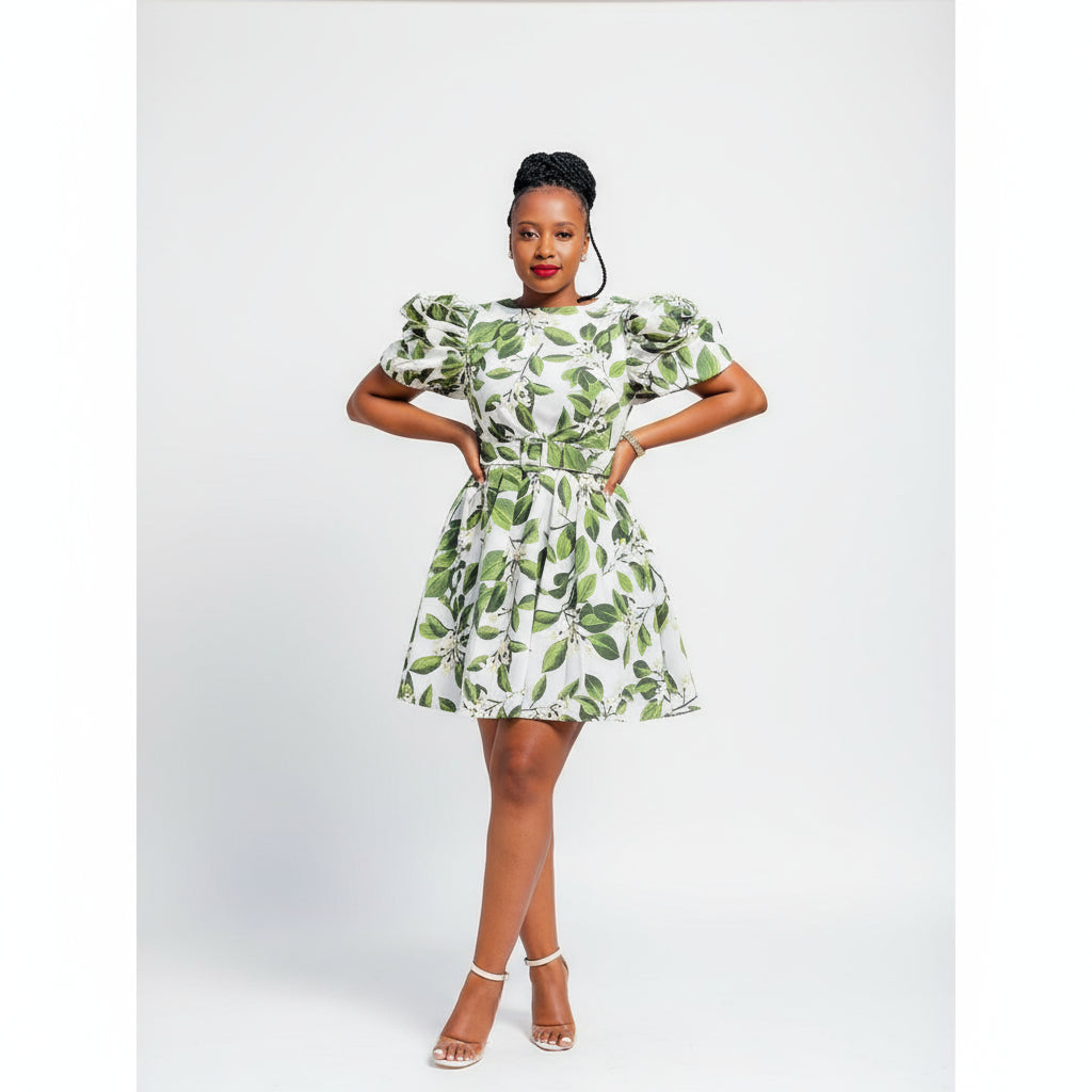 3 Quarter Sleeve Midi Ankara Dress