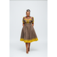Round Neck Short Sleeve Ankara Dress