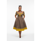 Round Neck Short Sleeve Ankara Dress