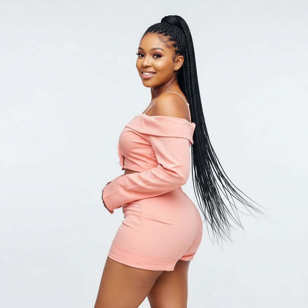 High-Waisted Short  & Crop Outfit Set