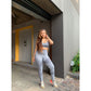 High waisted pant and crop top Gym set