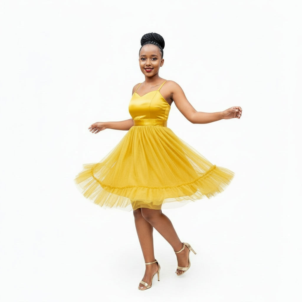 Sleeveless High Waisted Mini Dress