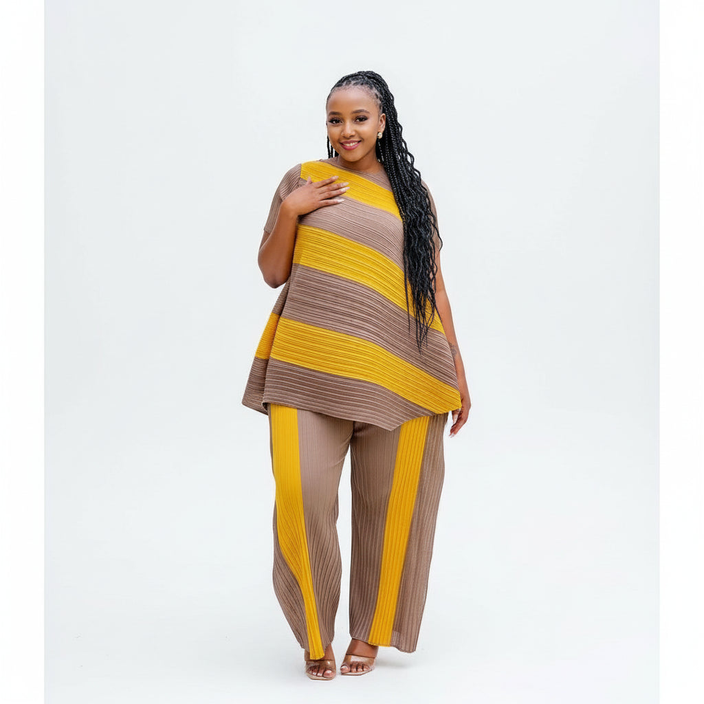 Multi-Color Short Sleeve Top and Pant