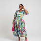 Lantern Short Sleeve Floral Maxi Dress