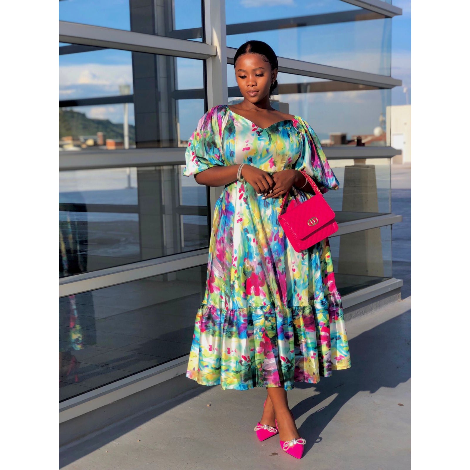 Lantern Short Sleeve Floral Maxi Dress – YELLOW SUB TRADING