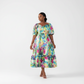 Lantern Short Sleeve Floral Maxi Dress