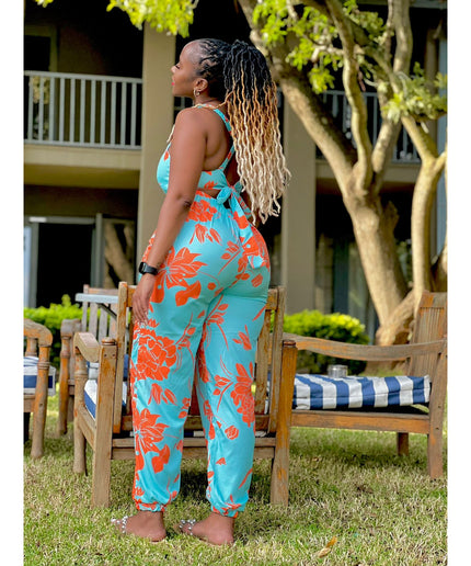 Multi Color Backless Sexy Jumpsuit