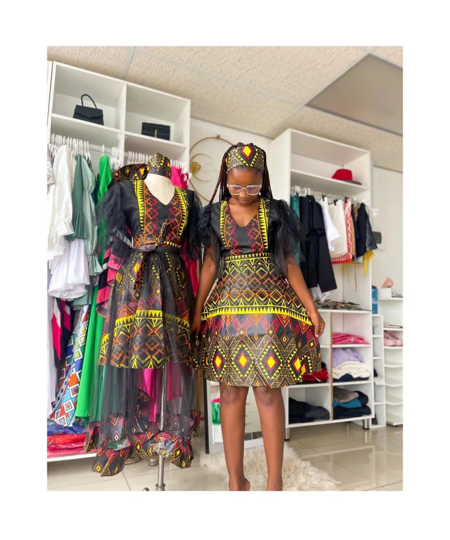 African Printed Traditional 2 pieces Set Dress
