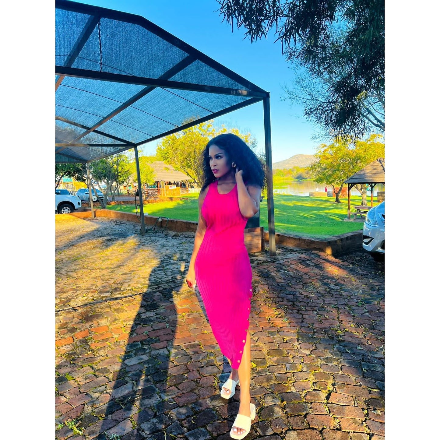 Sleeveless Side Slit Dress