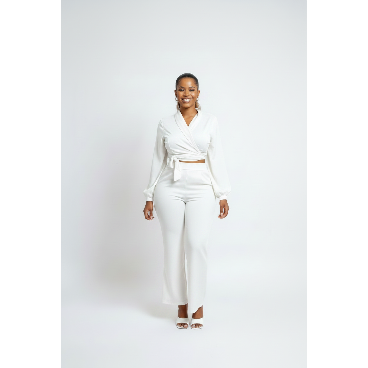 High Waisted Pant and Crop Top Set