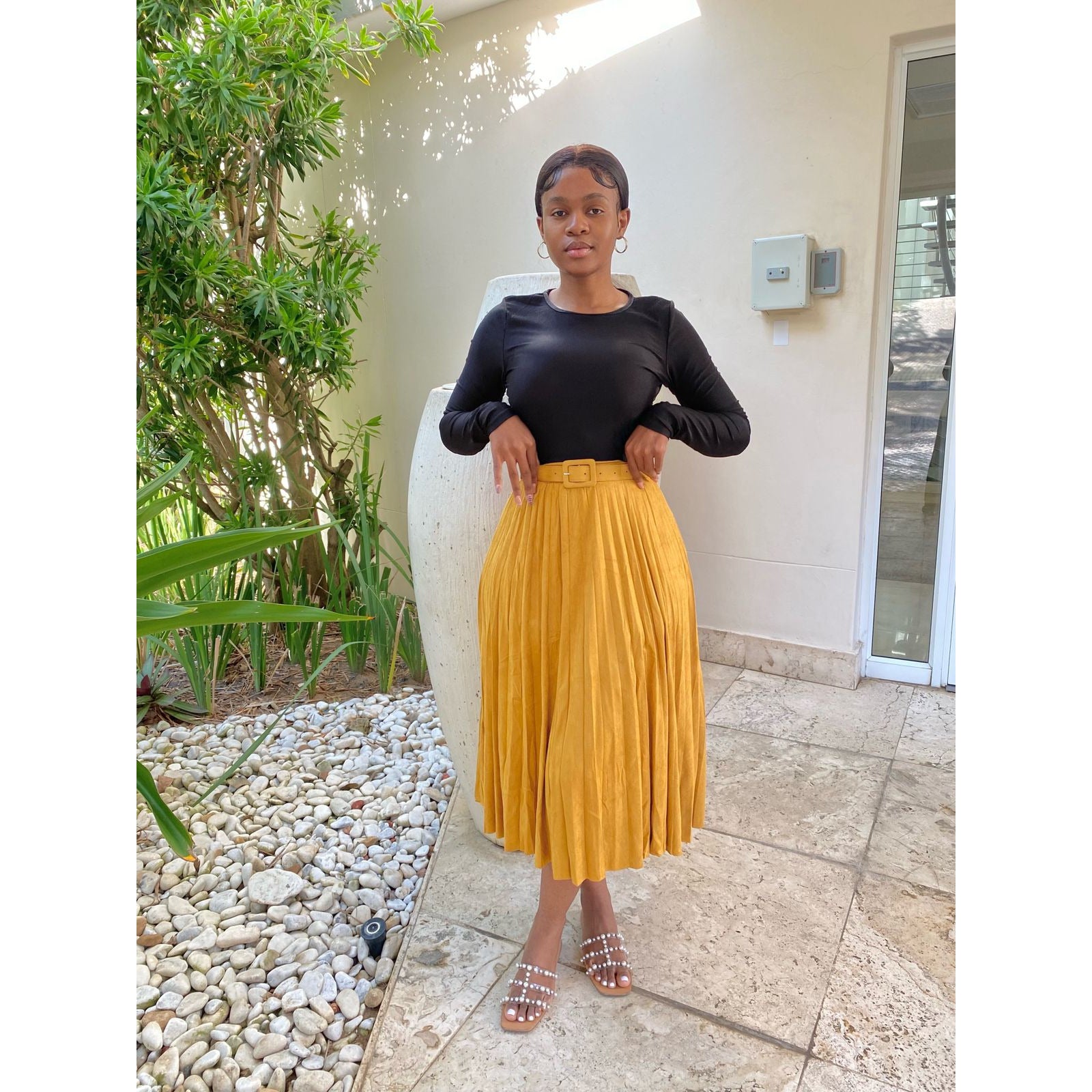 Suade Pleated Midi Skirts – YELLOW SUB TRADING - Main Image