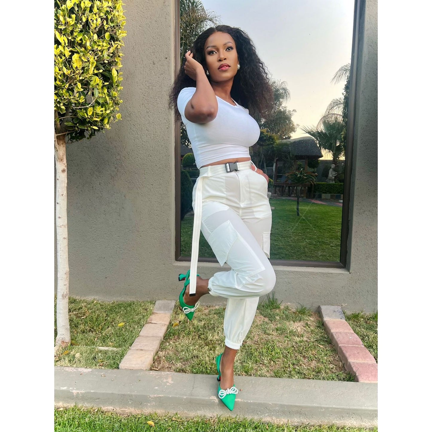 High Waisted Elastic Bottom Pant