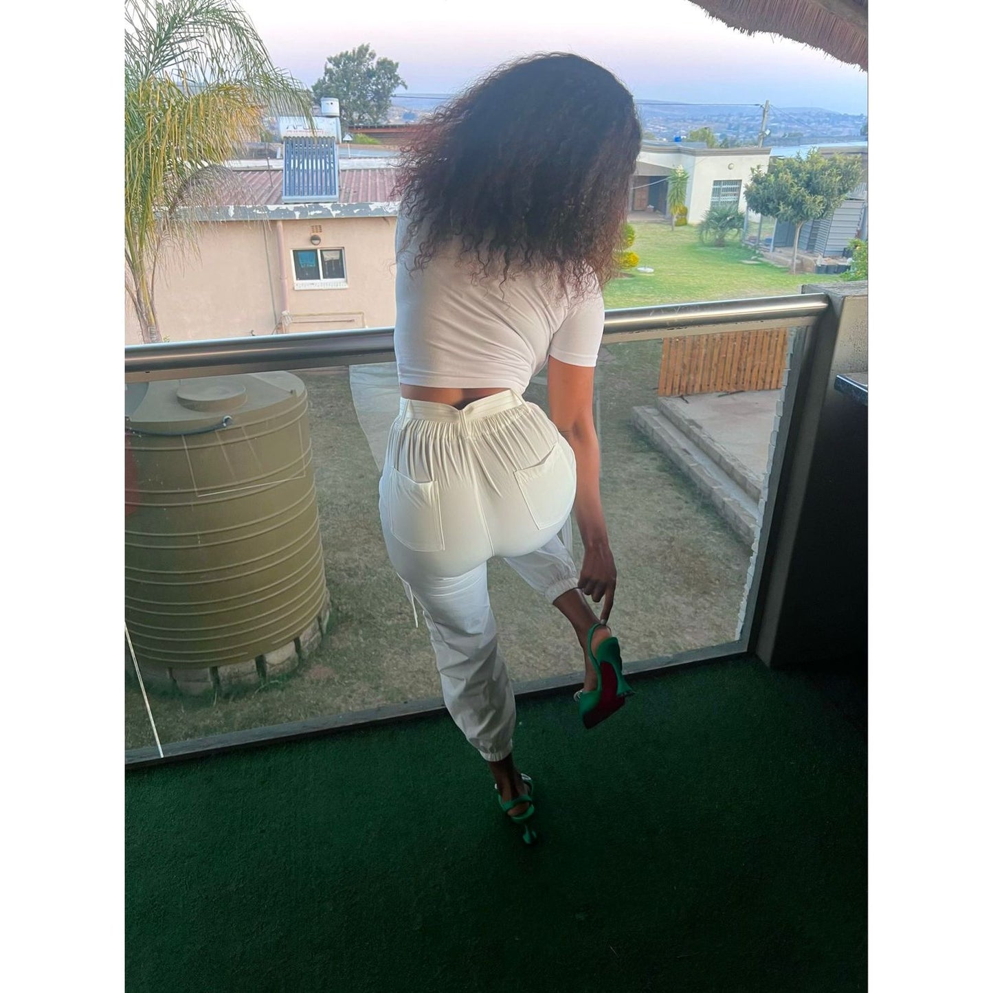 High Waisted Elastic Bottom Pant