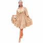 Solid Color Pleated Dress