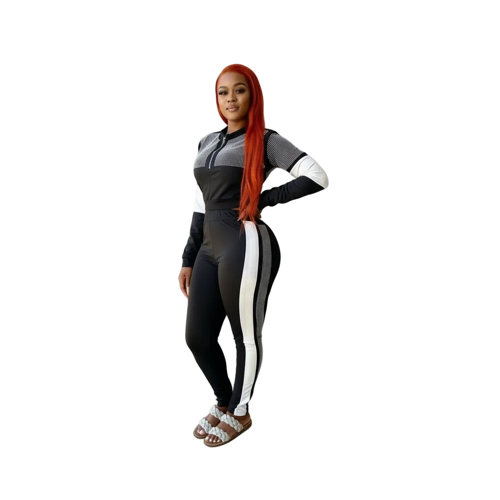 Glitter Zipper Tracksuits