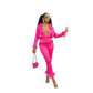Ladies Feather Fringe Two-piece Loungewear