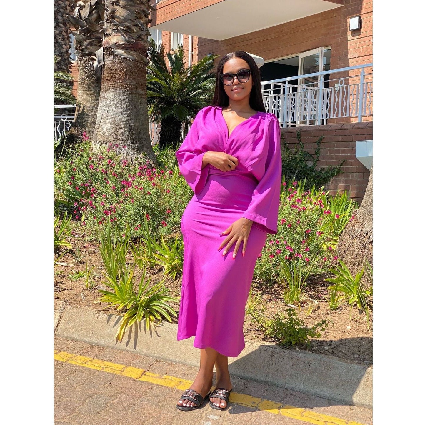 Long Sleeve V-Neck Dress