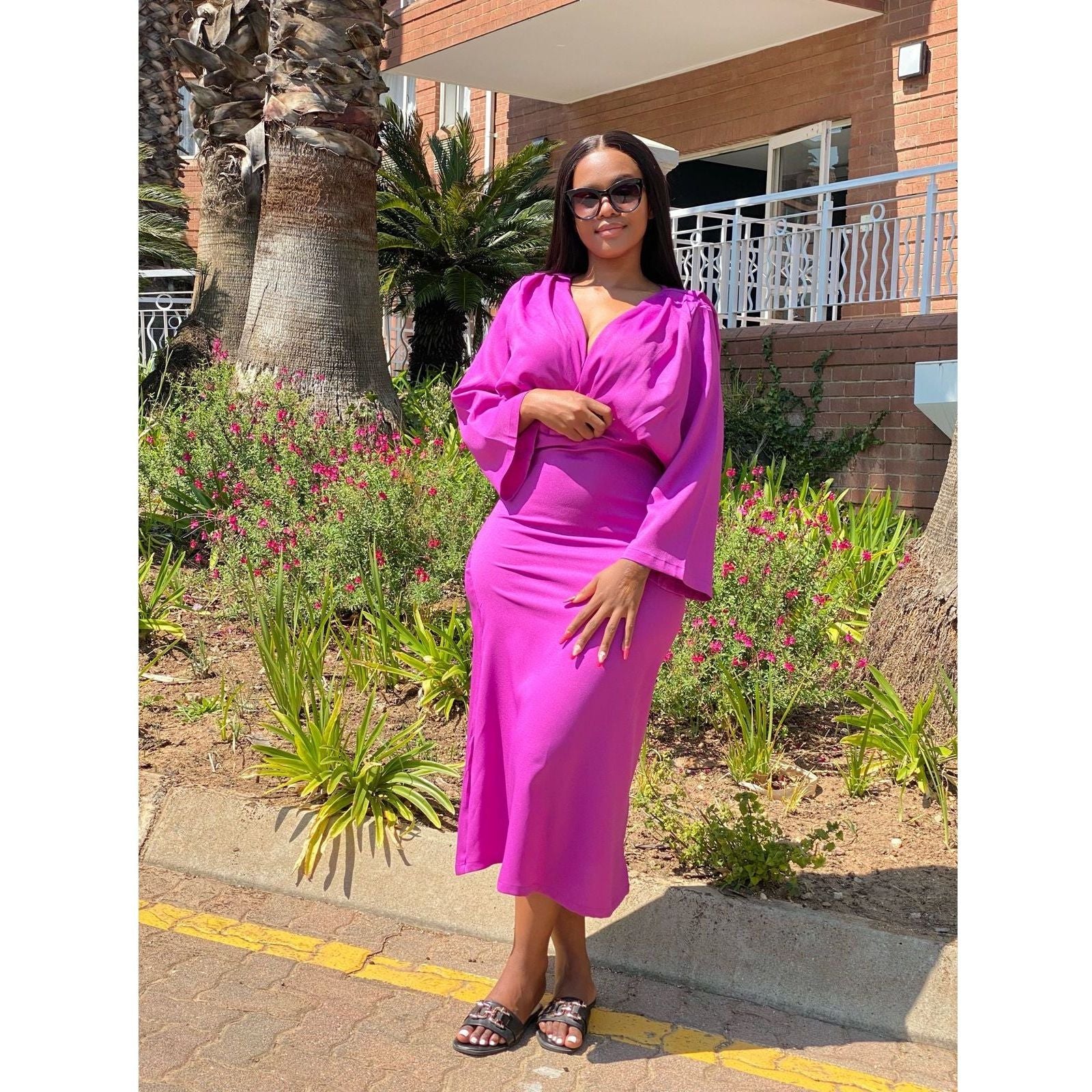 Long Sleeve V-Neck Dress