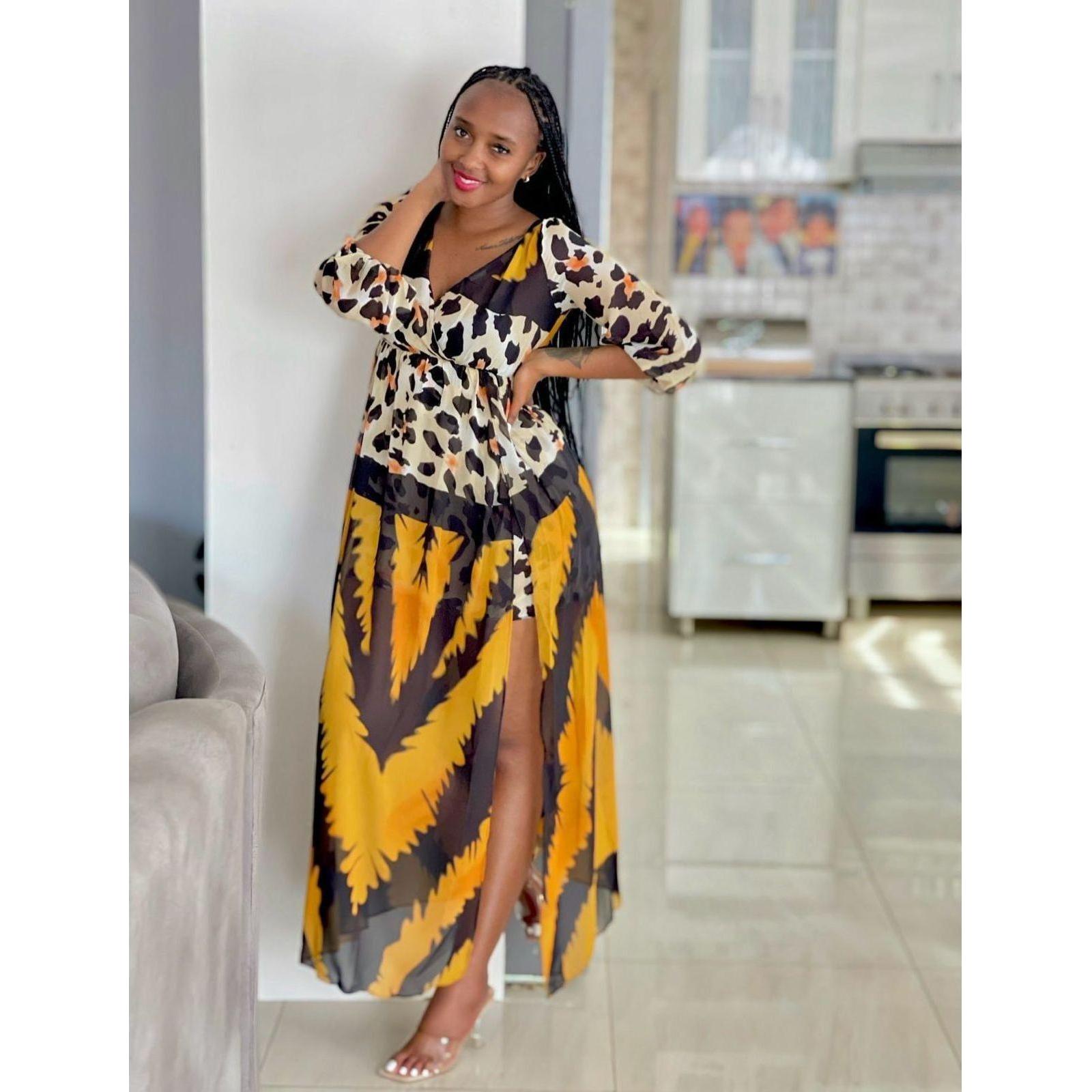 Vintage Printed Maxi Dress