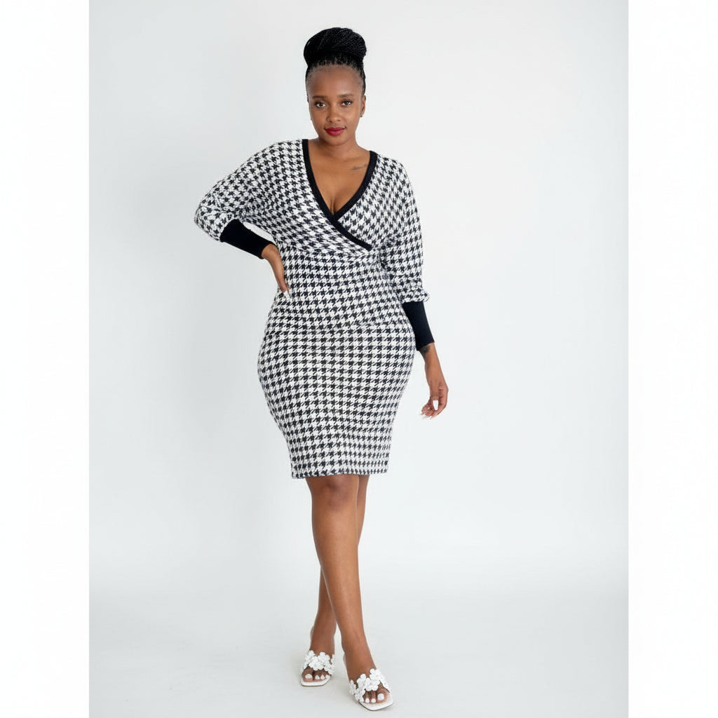 Long Sleeve V-Neck Dress