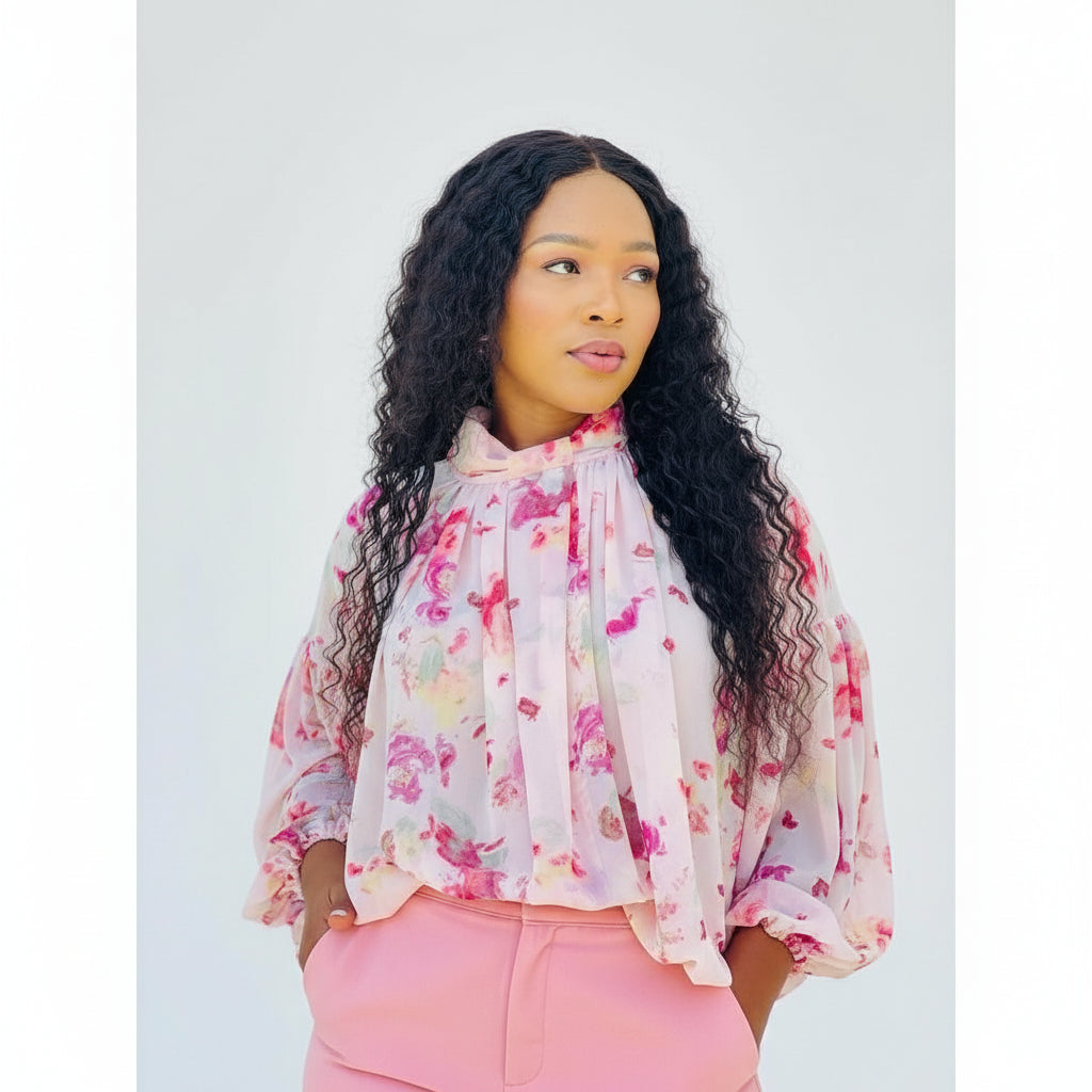 Round Neck Floral  Top