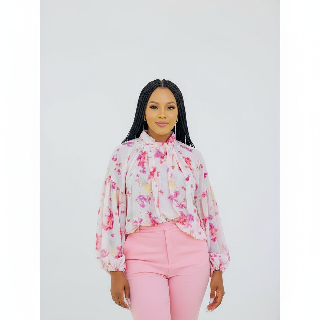 Round Neck Floral  Top