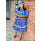 Short Sleeve Round Neck Ankara Dress