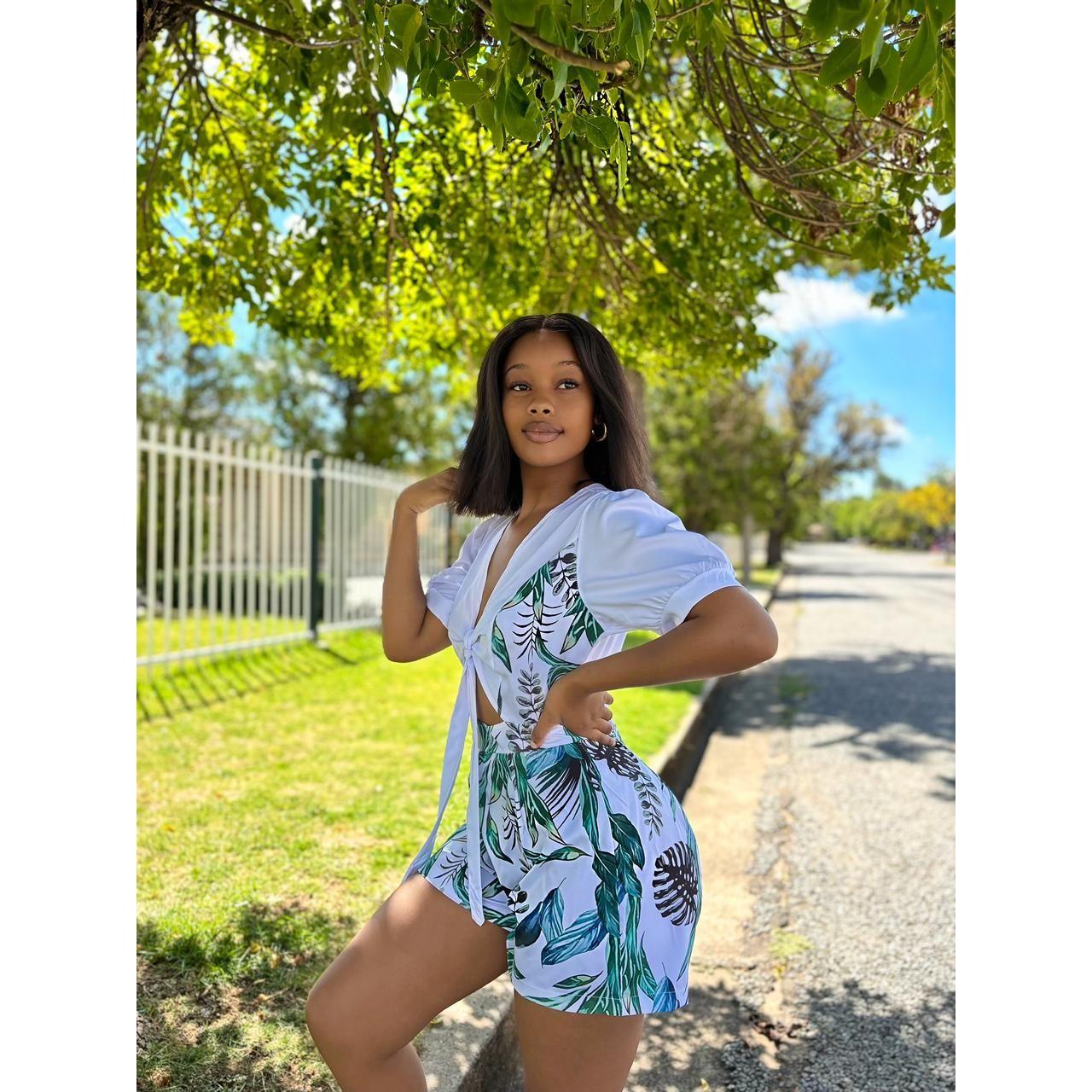 Floral Short Sleeve Jumpsuit