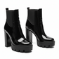 Glossy Thick Heel Boots