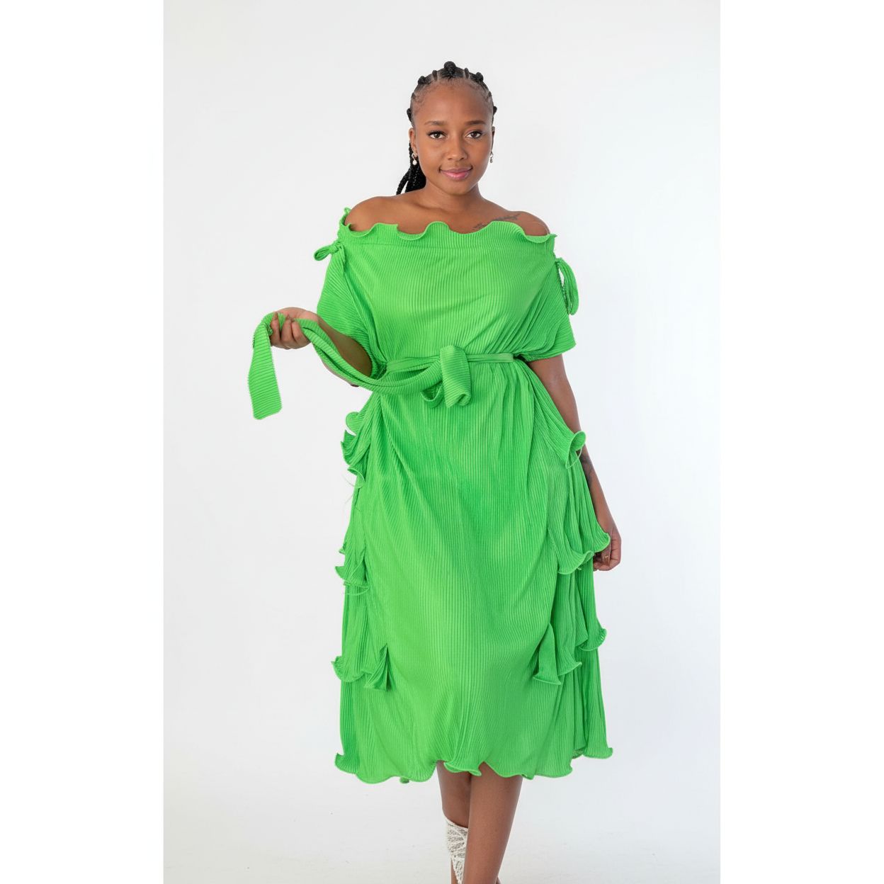 Round-Neck Sleeveless Long Dress