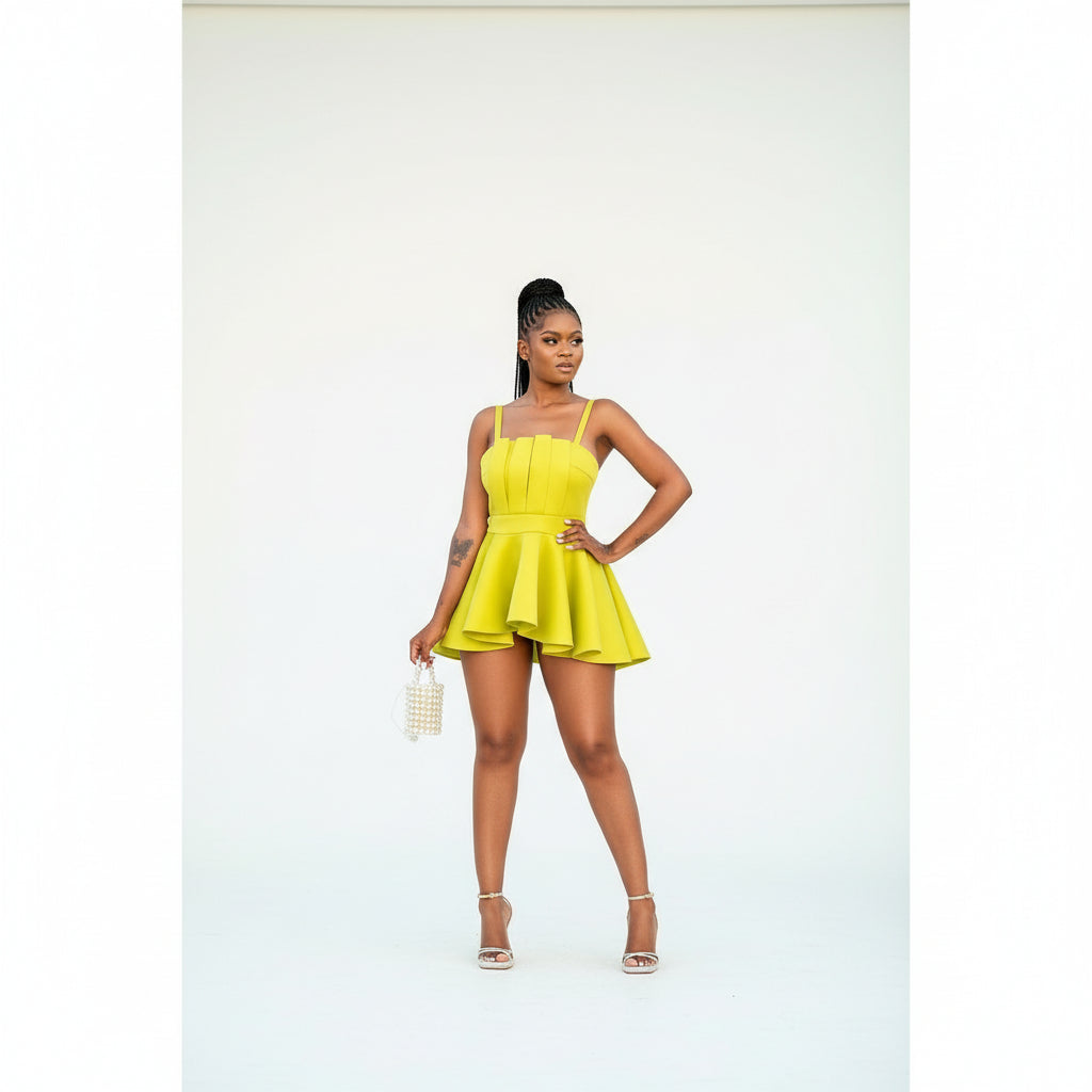 Sleeveless Pleated Mini Dress