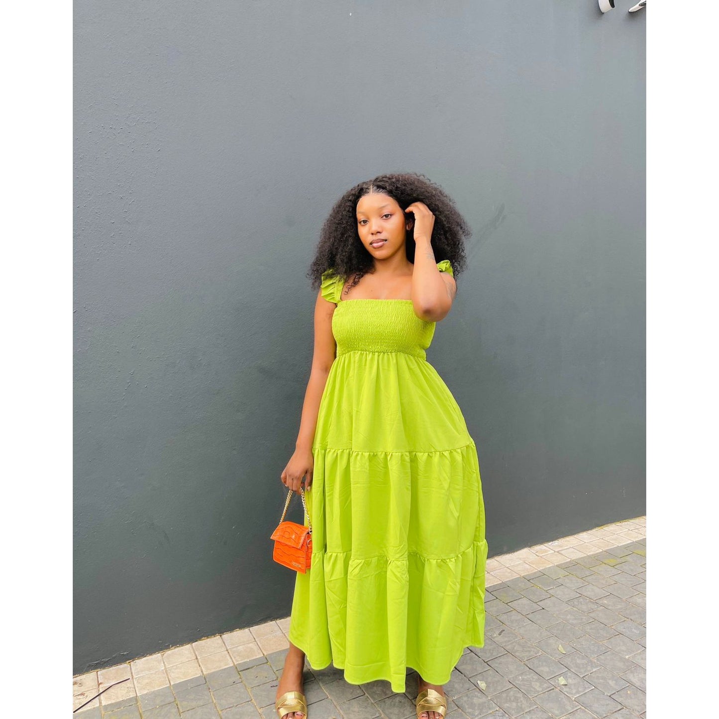 Square Sleeveless Maxi Dress