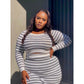 Striped Crop Top and Skirt Set