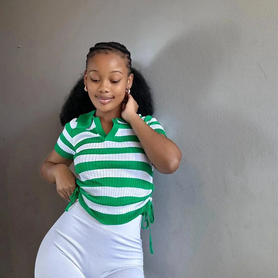 Sexy Striped Short Sleeve Top