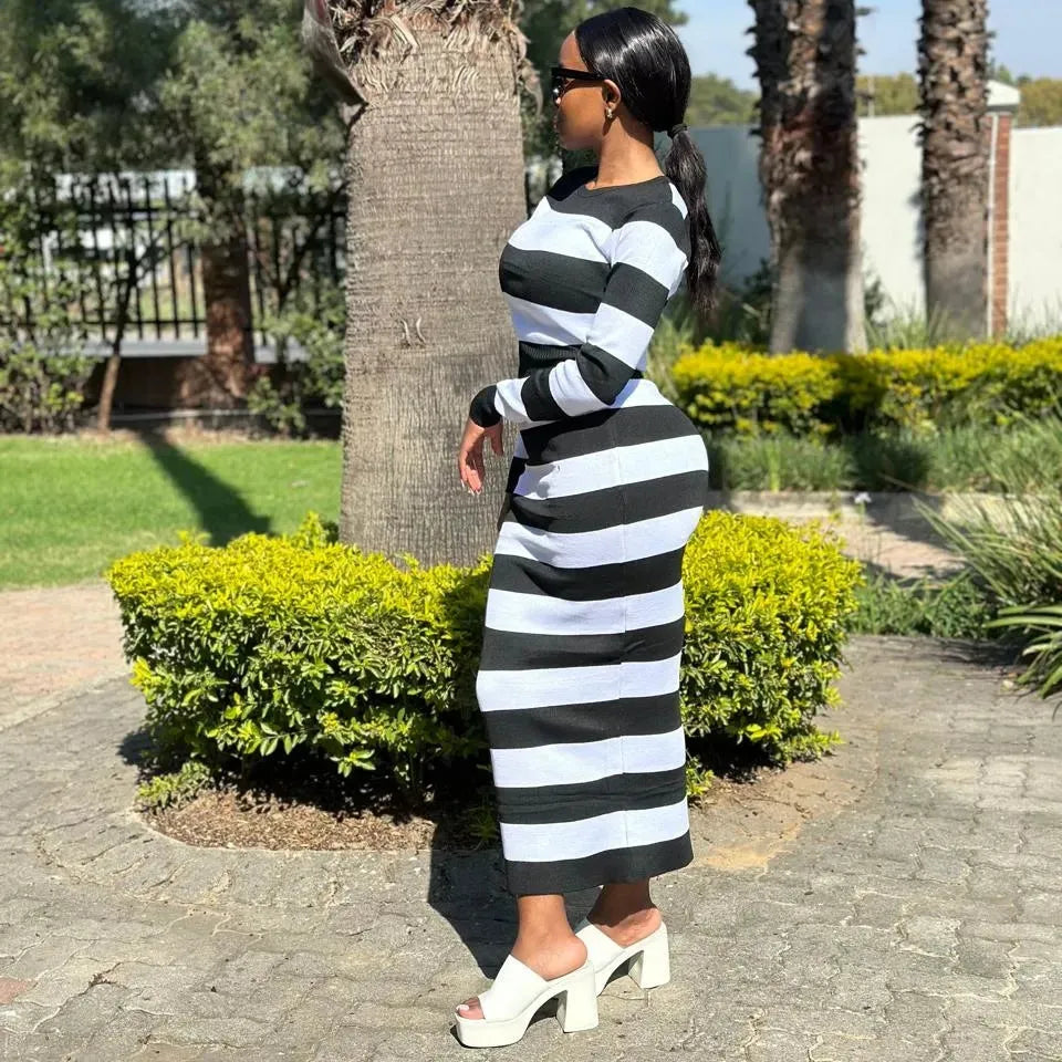 Round Neck Crop Top and Skirt Set