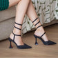 Rhinestone Pointed Toe Heel Sandals