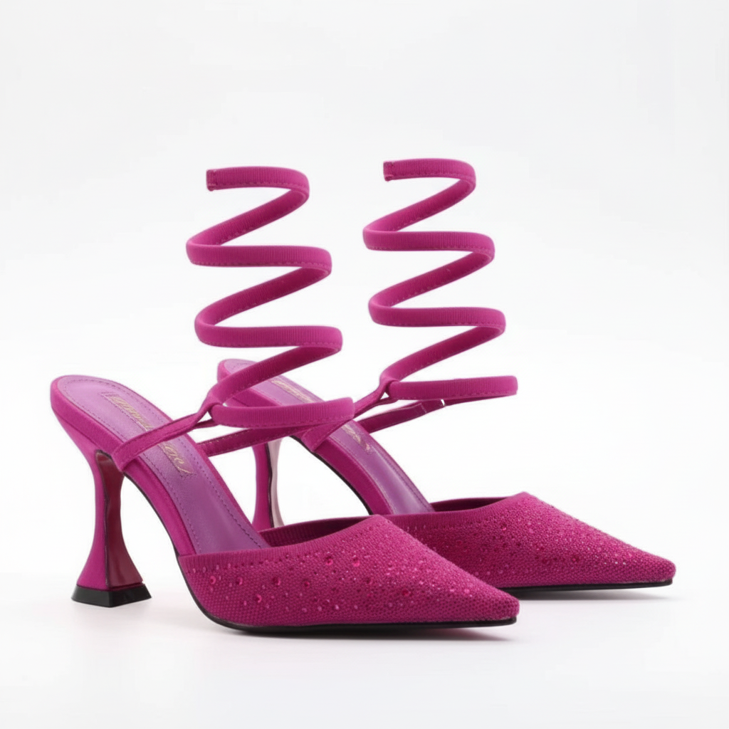 Rhinestone Pointed Toe Heel Sandals