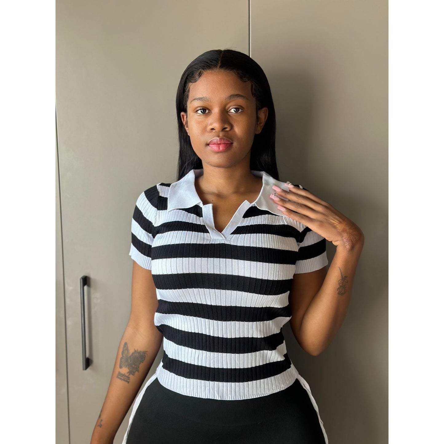 Sexy Striped Short Sleeve Top