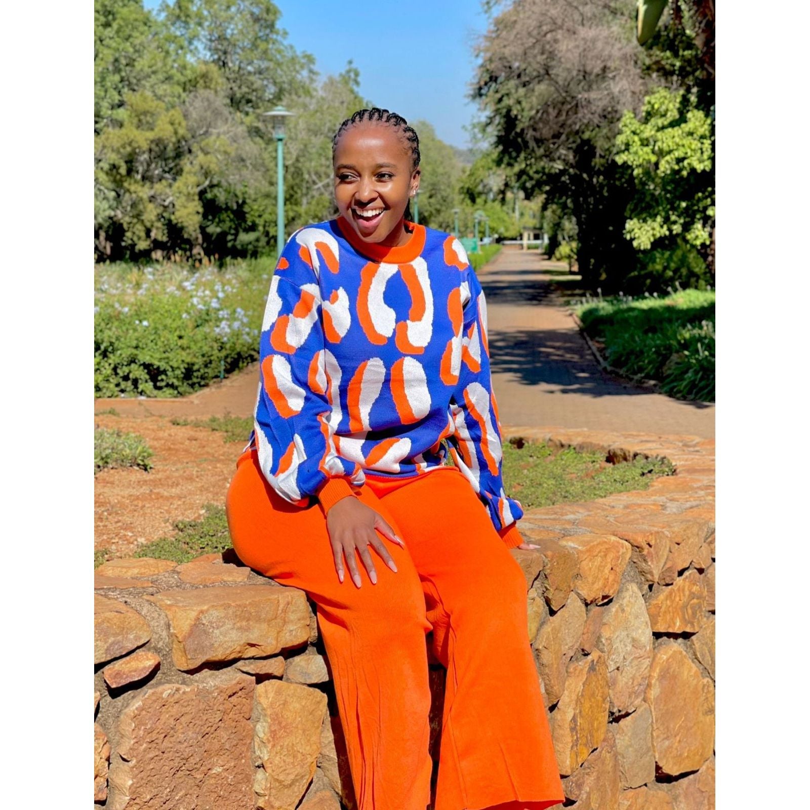 Vintage Knitted Round Neck & Pant Set