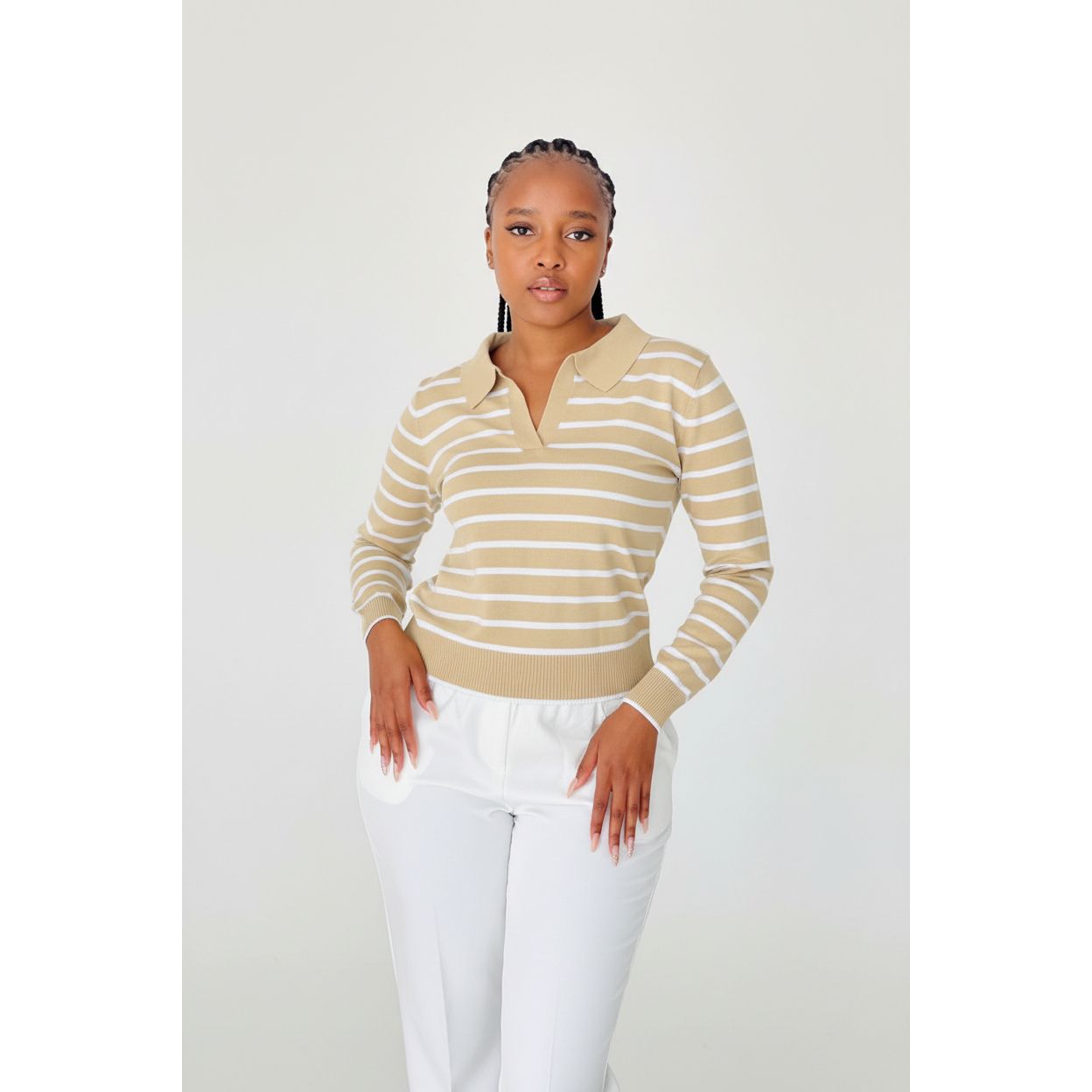 Striped V-Nek Top