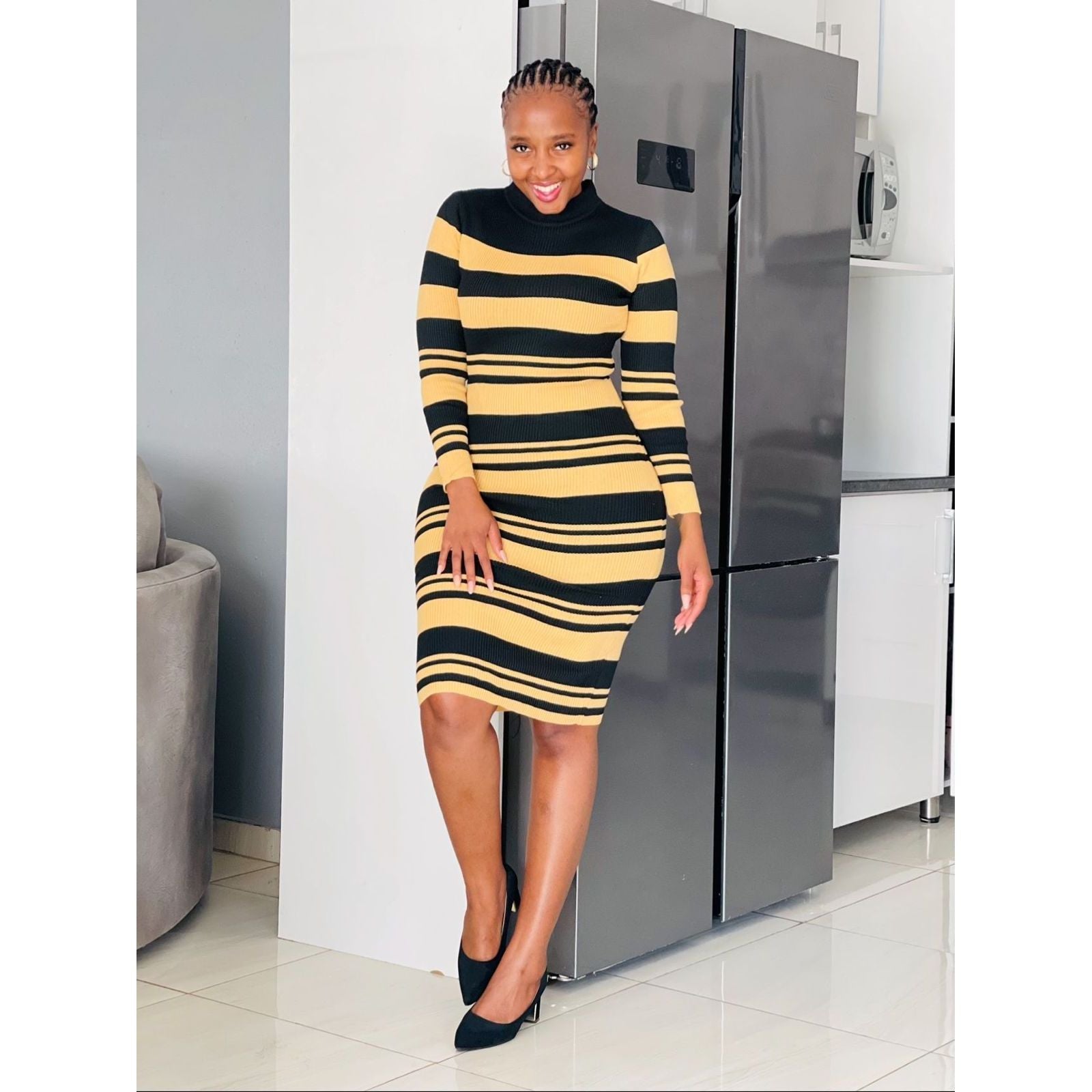 Vintage Striped Dress and Cover Set