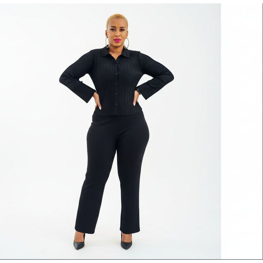 Knitted Buttoned 2pc Set