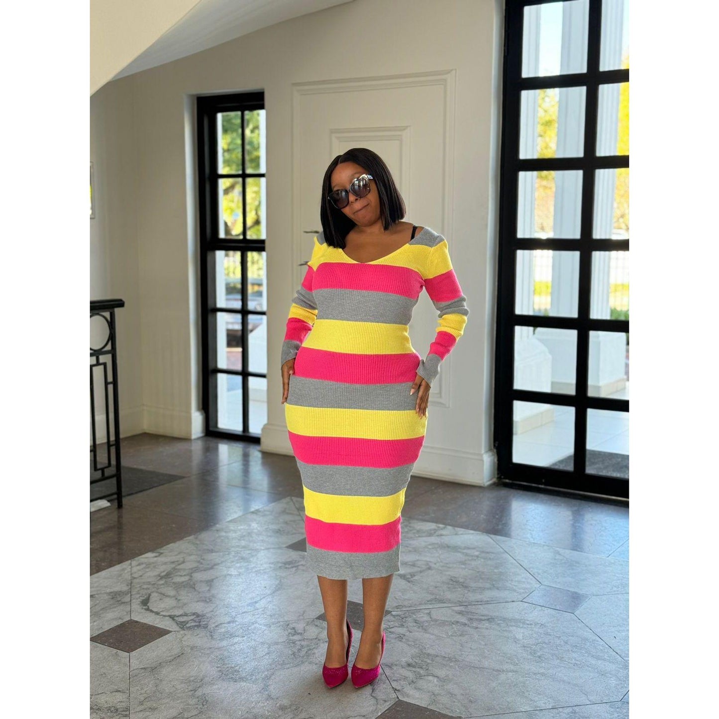 Long Sleeve Bodycon Knitted Dress