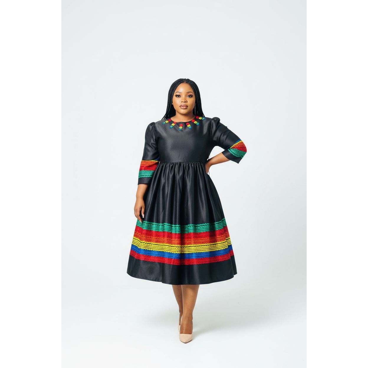 Short Sleeve Ankara Dress