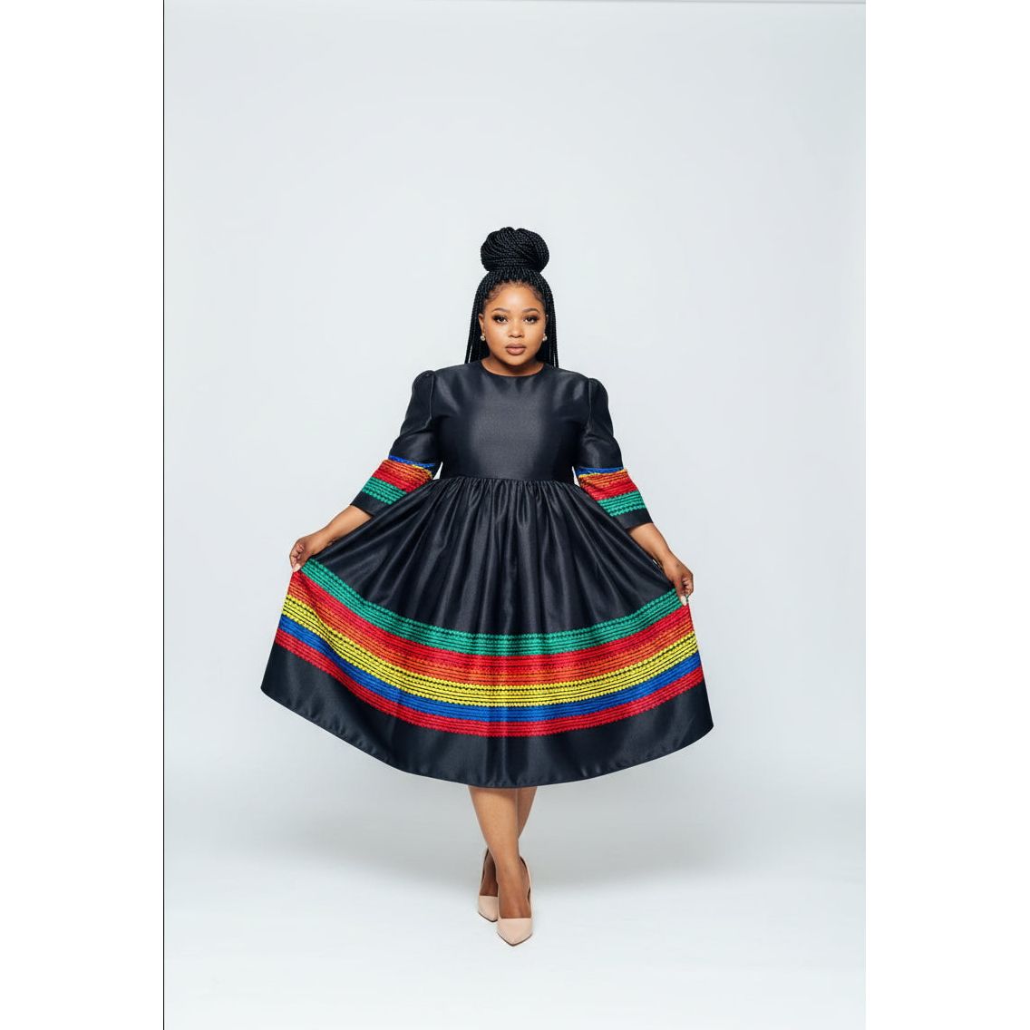 Short Sleeve Ankara Dress