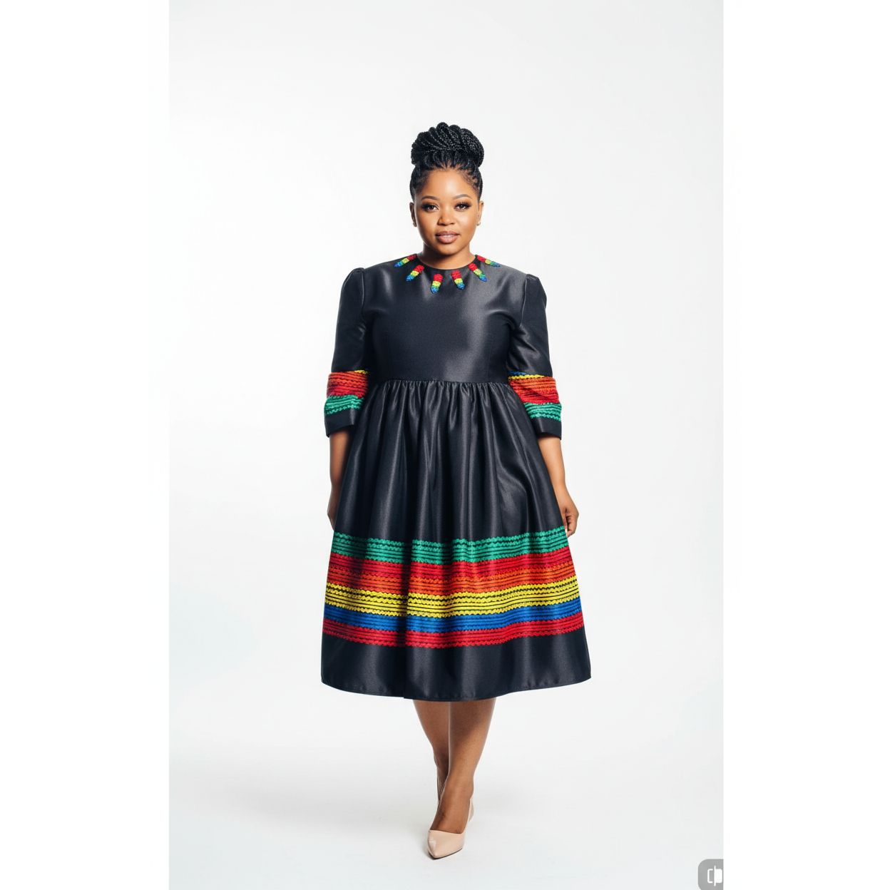 Short Sleeve Ankara Dress