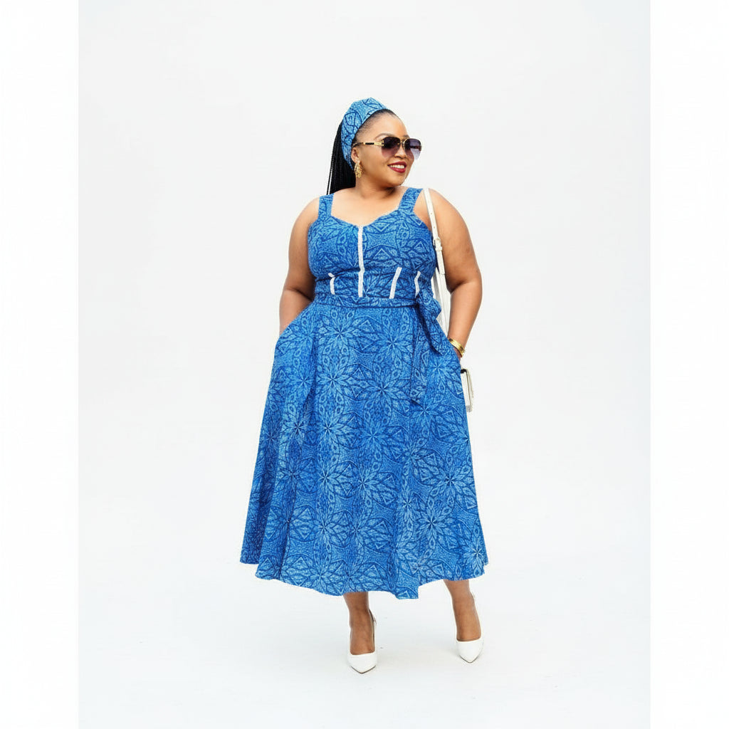 Sleeveless Ankara Dress