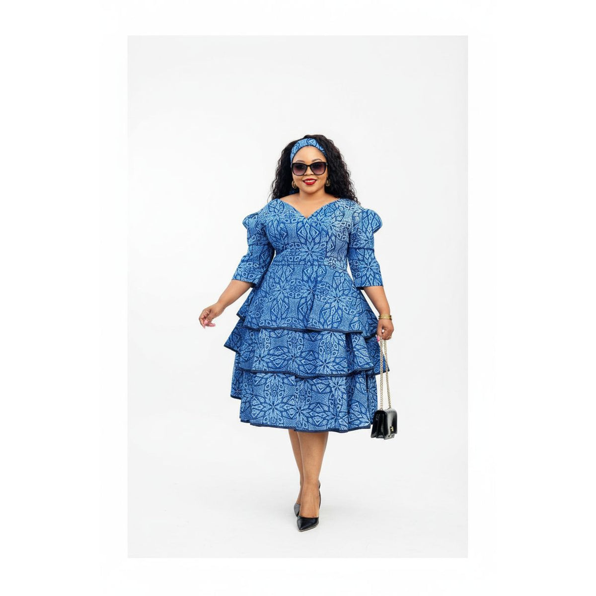 Long Sleeve Ankara Dress