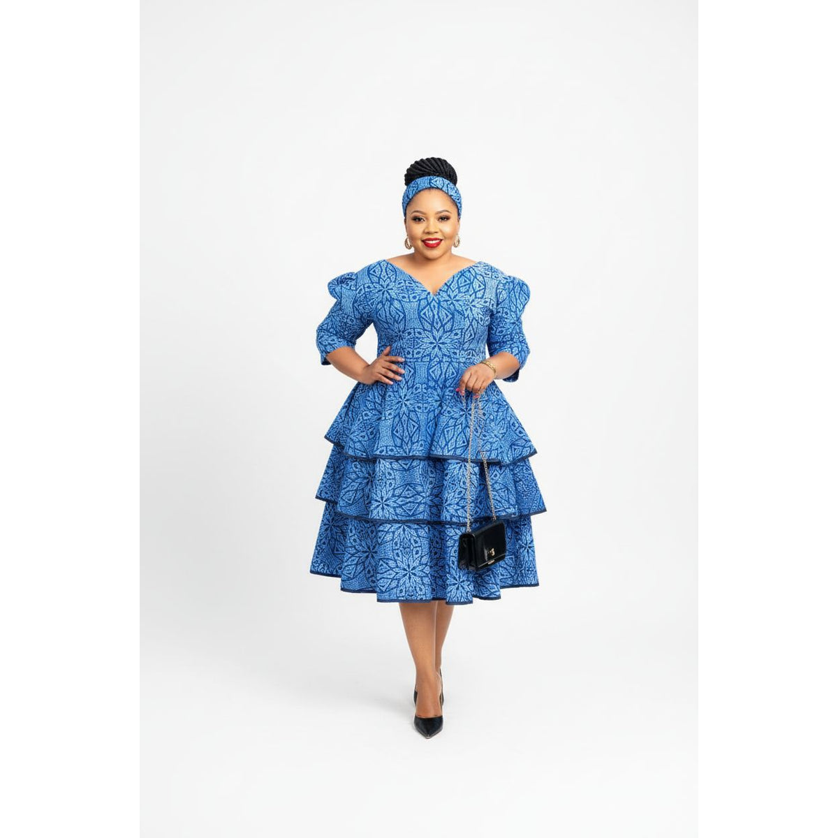 Long Sleeve Ankara Dress